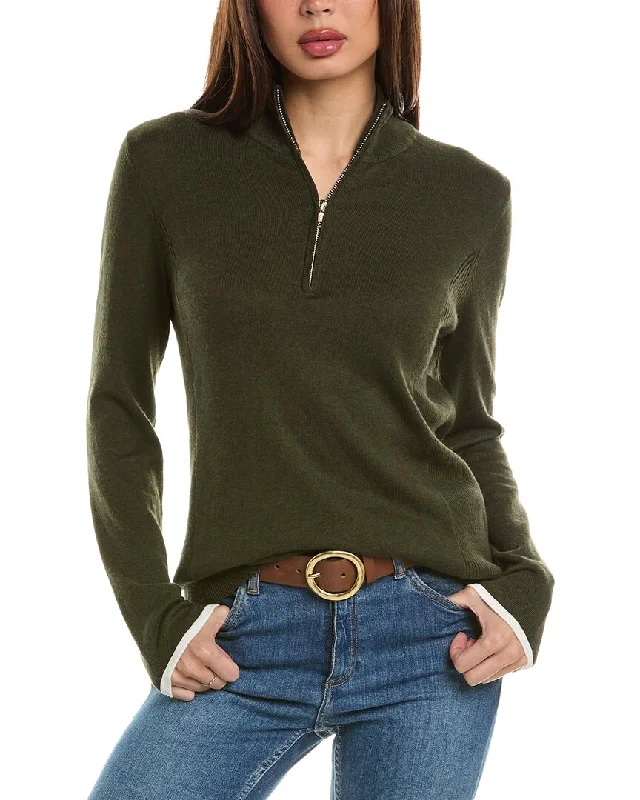 Snag Fabulous Fashion Bargains Hannah Rose Tee Time Cashmere-Blend 1/4-Zip Pullover