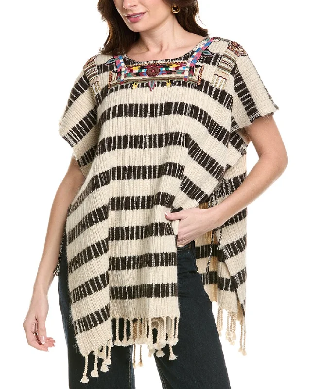 Trendy Street Style Valentino Wool & Alpaca-Blend Poncho