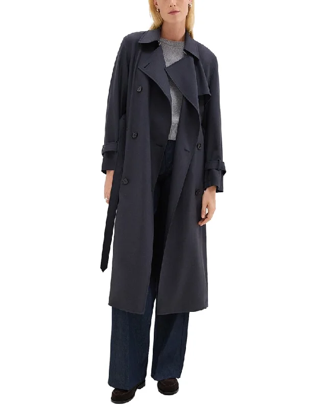 Exclusive Online Sale Theory Relaxed Wool-Blend Trench Coat