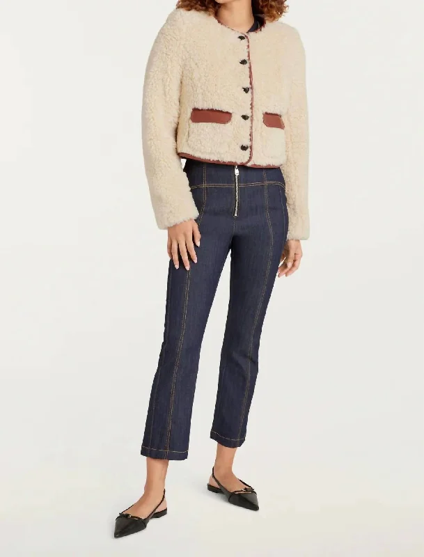 Women's Clothing For Travel Naia Jacket In Ivory/mahogany