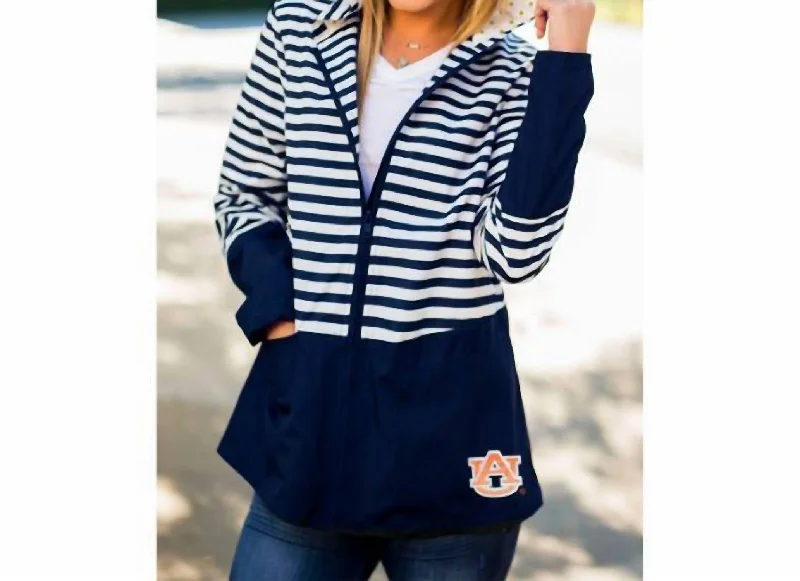 Luxury Fashion Auburn University On The Move Striped Jacket In Blue