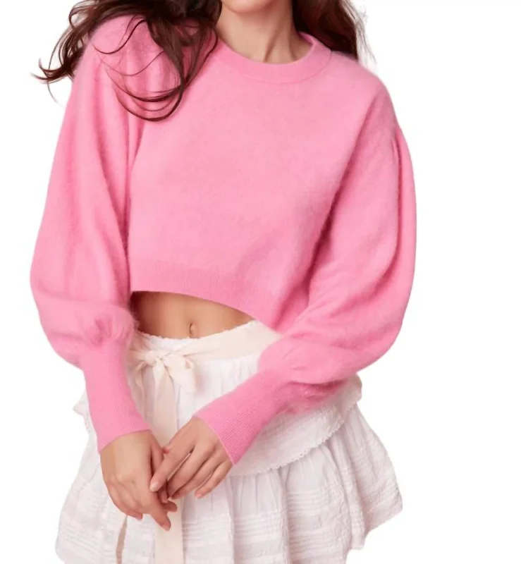 Elegant Details Candela Pullover Sweater In French Pink