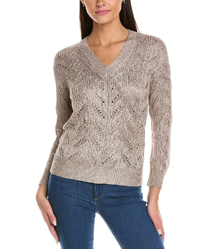 Effortless Style Elie Tahari Pointelle Sweater