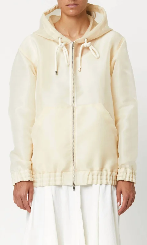 Clothes Women Hooded Technical Jacket In Cream
