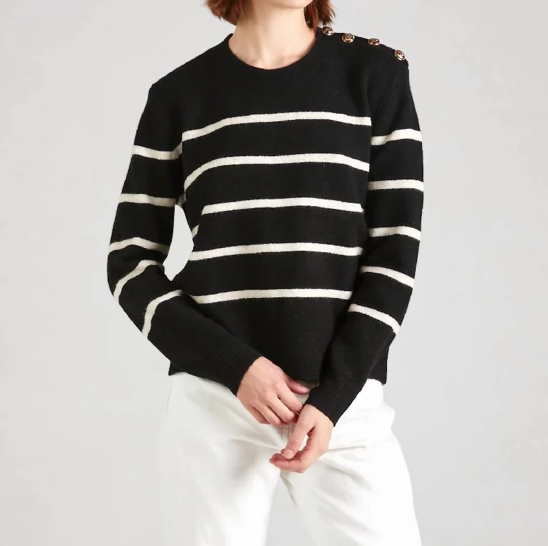 Graceful Drape Paul Sweater In Noir