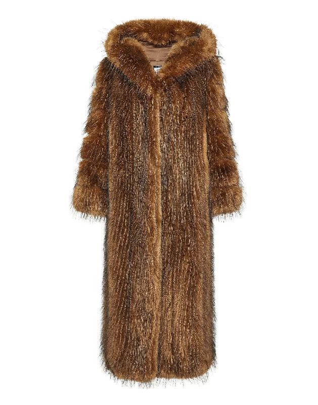 Women's Transitional Outfit Long Eco Fox Coat