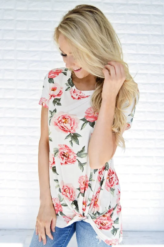 Shop Now For Exclusive Discounts Everyday Beauty Floral Top ~ White