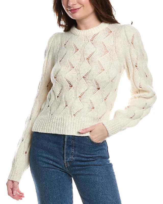 Tropical Island - Inspired Attire Rebecca Taylor Alpaca Chainette Wool & Alpaca-Blend Sweater