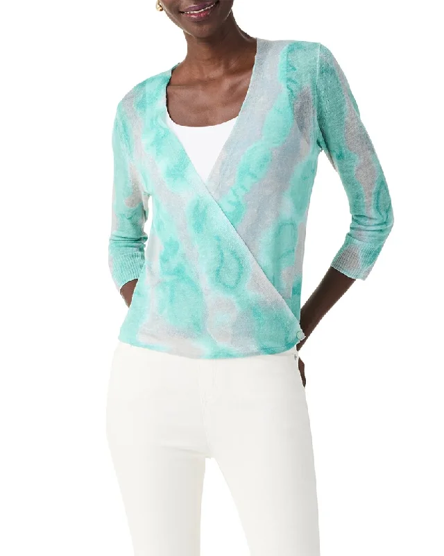 Versatile Style Wardrobe NIC+ZOE Watercolor Waves 4-Way Linen-Blend Cardigan