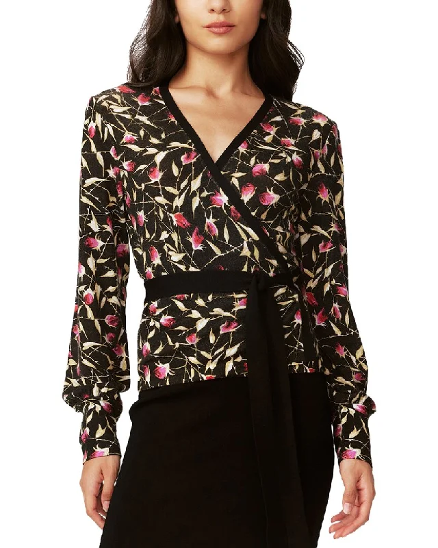 Effortless Everyday Wear Diane von Furstenberg New Silver Wool-Blend Sweater