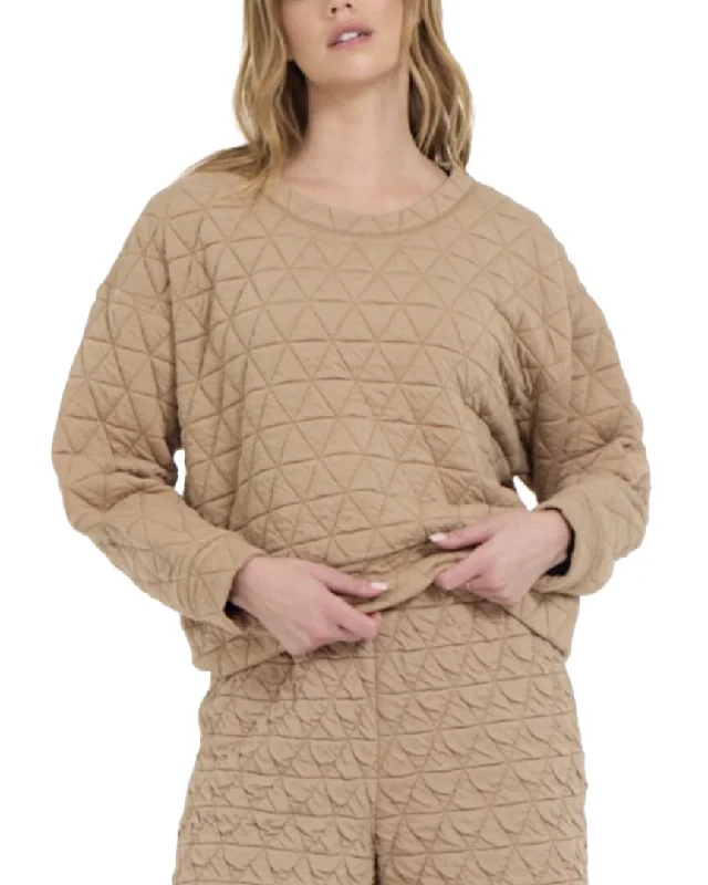 Quality Wear Vintage Havana Quilted Crewneck Top