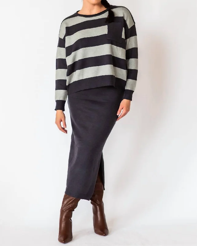 Save On Inspired Styles Siarah Sweater In Navy Blue & Light Grey