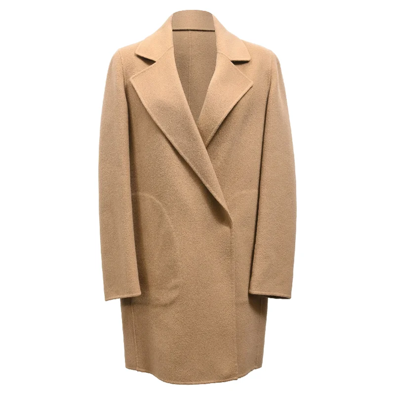 Chic Clothes For Women Theory Secured Button Coat in Brown Wool