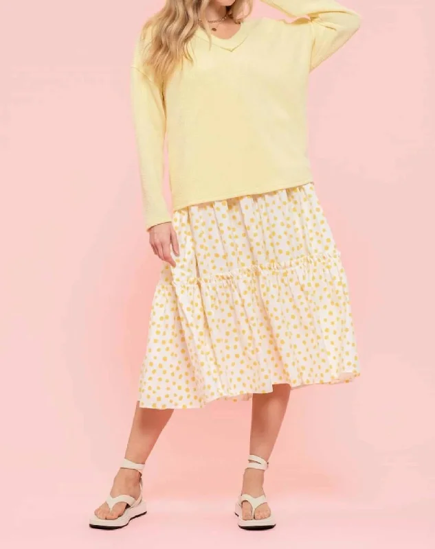 Limited Quantities V-Neckline Knit Sweater In Yellow