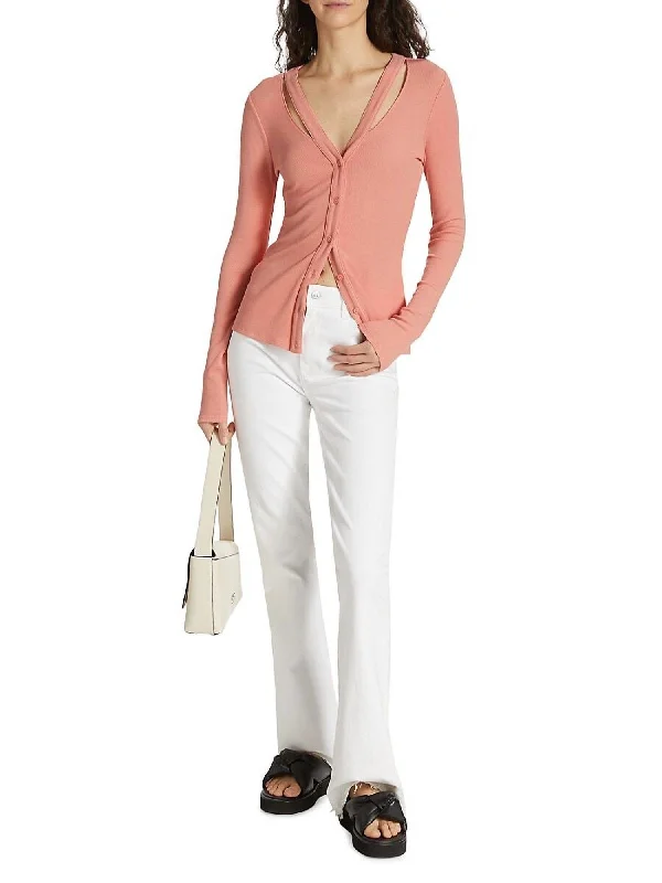 Sophisticated Outfits Sycamore Cardigan In Coral Pink