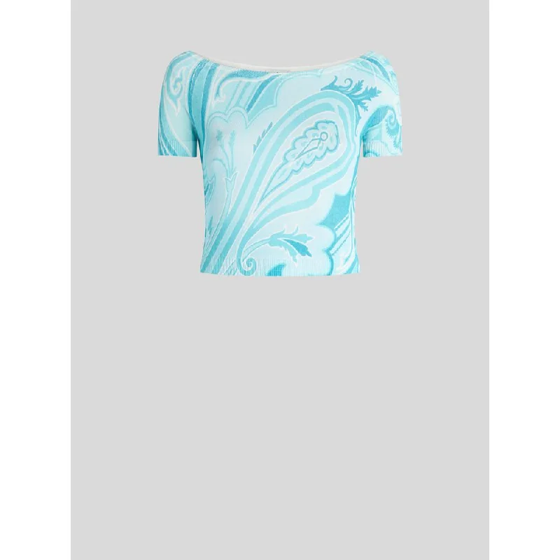 Classic Women's Fashion Paisley Pattern Knit Top