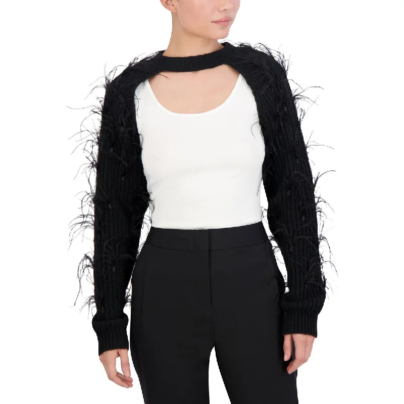 Fashion Forward Femininity Womens Crew Neck Pullover Shrug Sweater