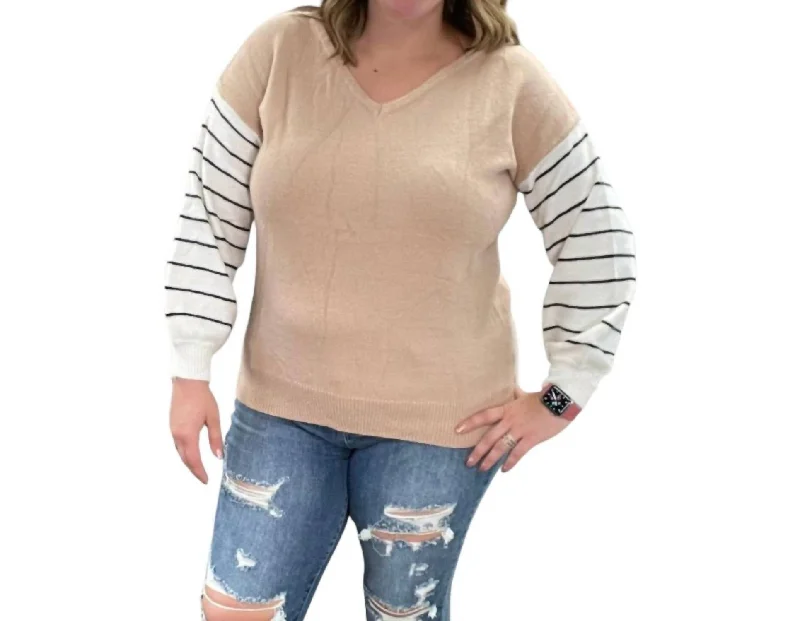 Trend Driven Wardrobe Nora Sweater In Tan