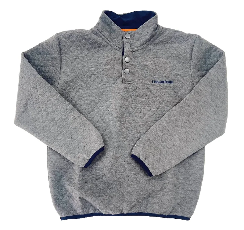 Unleash Your Trend Driven Style Youth Quilted Pullover In Grey
