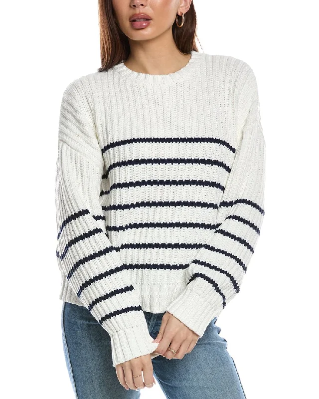 Trendy Women's Wear Electric & Rose Weave Striped Sweater