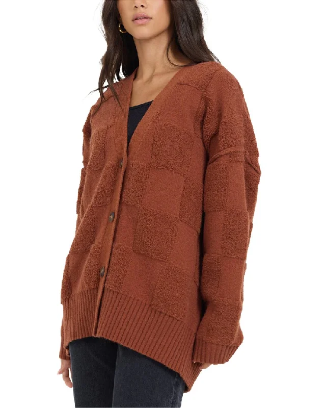 Fashion Forward Vintage Havana Tonal Checkered Cardigan