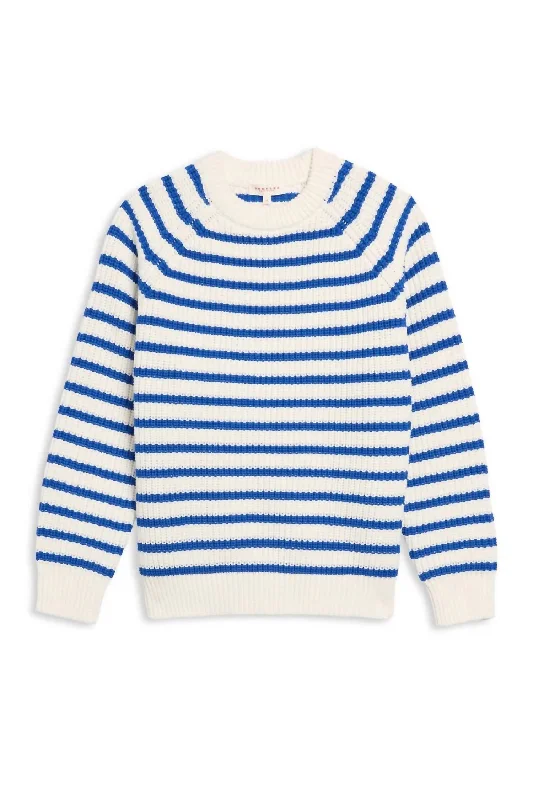 Trend Setting Wardrobe Phoebe Sweater In Off White/ Blue
