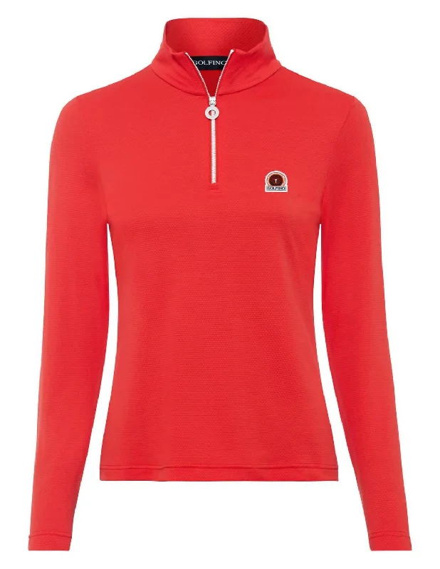 Insane Discount Onslaught Classic Tricolor Troyer Sweater In Red