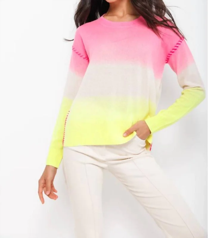 Limited Time Deal Color Me Happy Sweater In Sunset Ombre