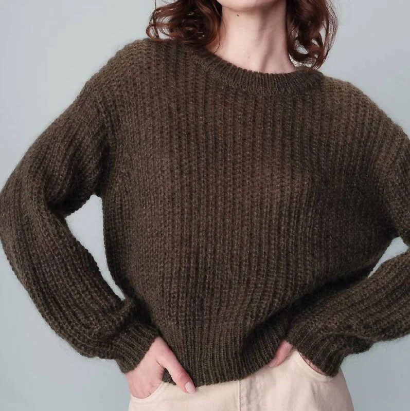 Stylish Savings Naissance Crew Sweater In Olive