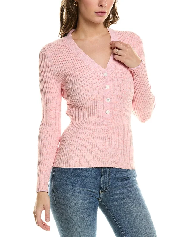 Chic And Trendy WISPR Skinny Button V-Neck Sweater