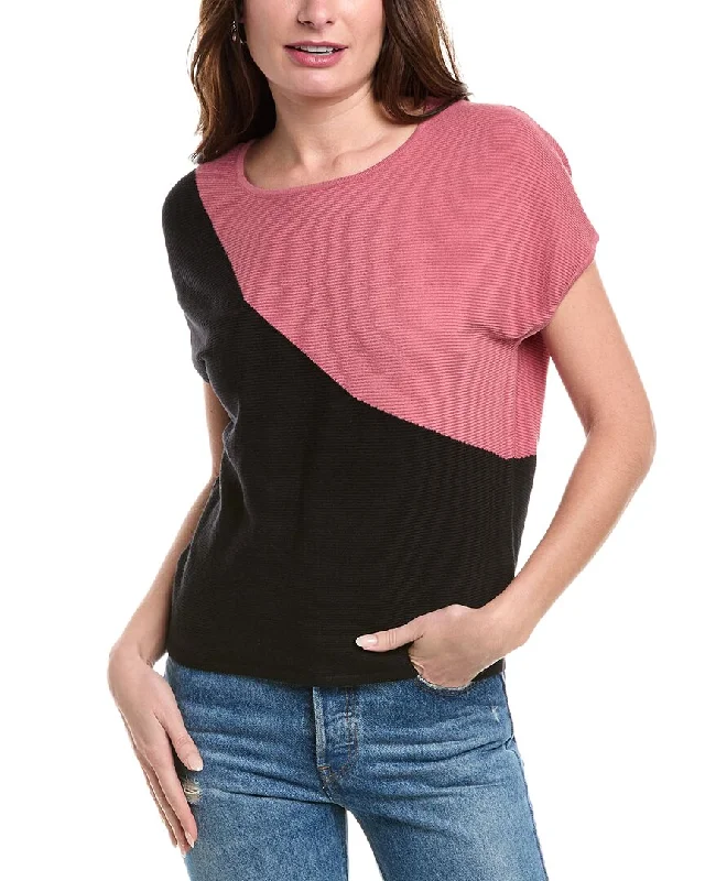 Ride The Style Wave T Tahari Colorblock Rib Pullover