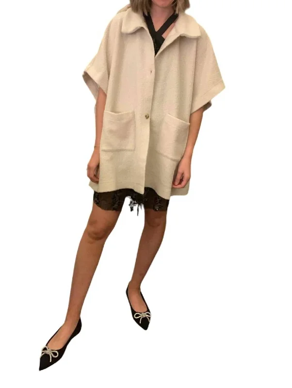 Fashion Forward, Function First Chai Shawl Neck Poncho In White