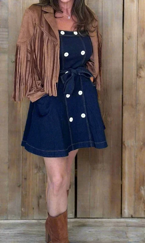 Stylish Women's Apparel Sammie's Fringed Suede Jacket In Brown Suede