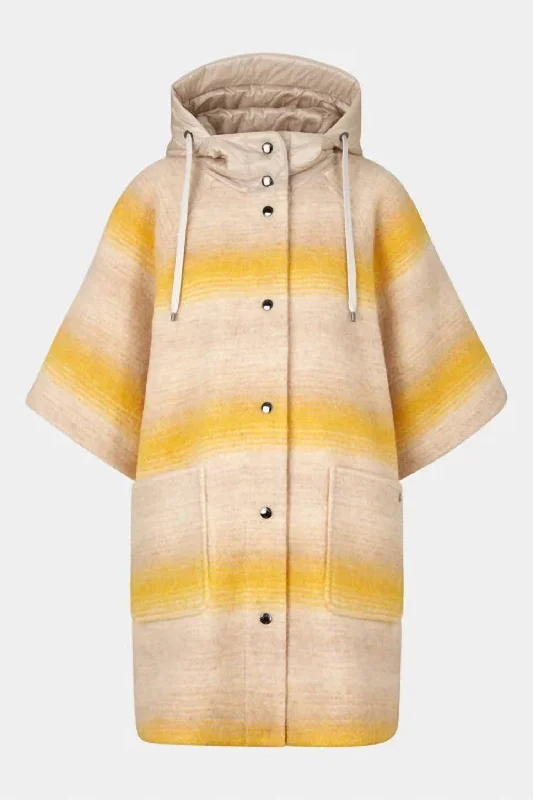 Women's Elegant Evening Attire Harriet Poncho In Tan/yellow