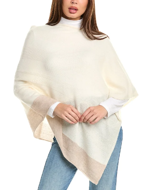 Limited - Edition Drops Forte Cashmere Border Stripe Cashmere Poncho