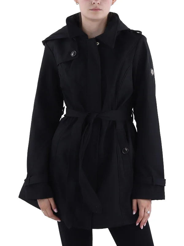 Shop Ladies Clothes Womens Belted Hooded Soft Shell Jacket