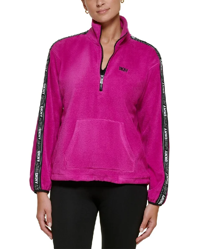 Brand Name Clothing Discount Extravaganza DKNY Flip Logo Tape Polar Fleece Pullover