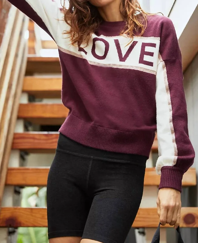 Explore What's New Block Party Love Sweater In Berry