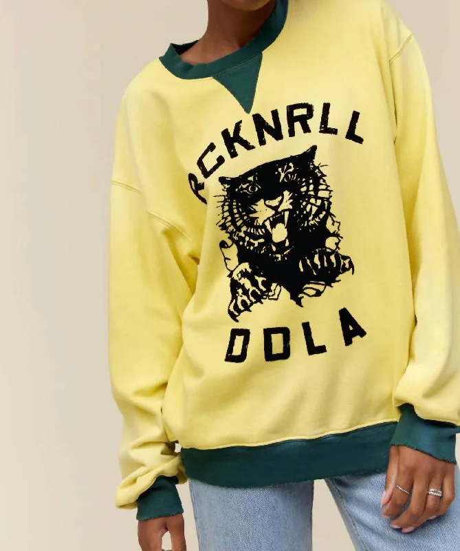 Browse Our Top Products Rock And Roll Tiger Crew Top In Yellow