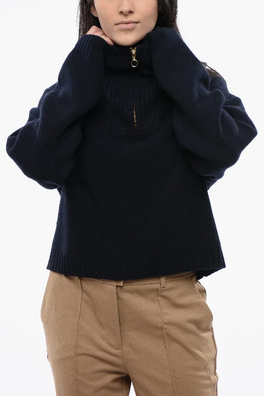 Limited Stock Nanushka Ribbed Cashmere Kira Sweater With Half Zip