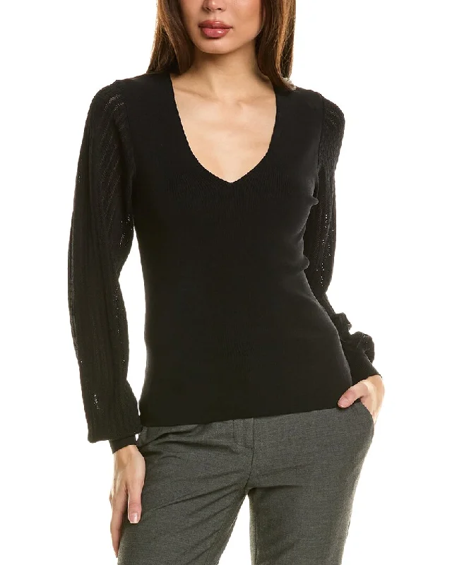 Day-To-Night Styles Reiss Lexi Stitch Sleeve V Neck Sweater