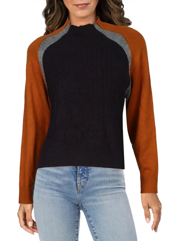 Update With Cottagecore Styles Womens Colorblock Pullover Mock Turtleneck Sweater