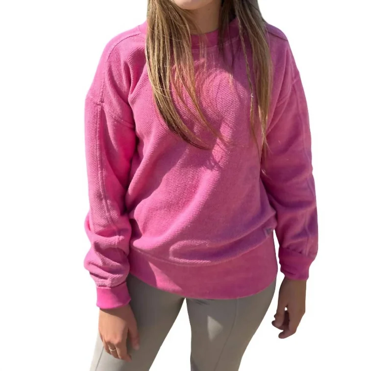 Must-Have Styles Ellie Jumbo Pique Top In Raspberry