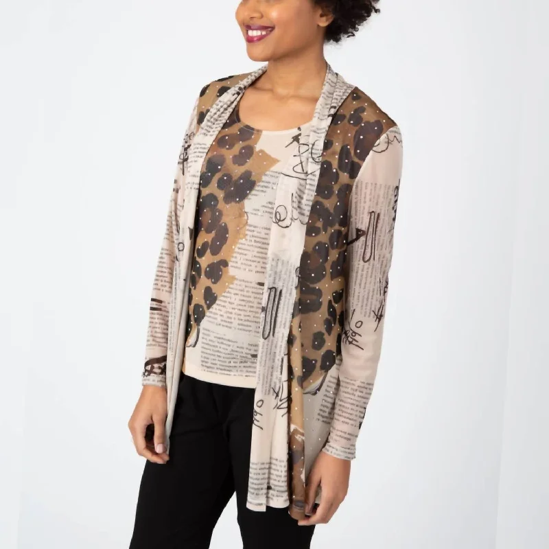 Wardrobe Refresh Graffiti Mesh Duster In Multi