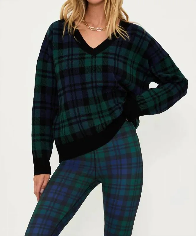 Spring Fling Sale Joey Sweater In Wintergreen Plaid