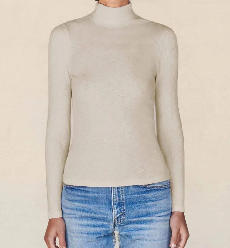 Trendy Street Style Attire Turtleneck In Clay