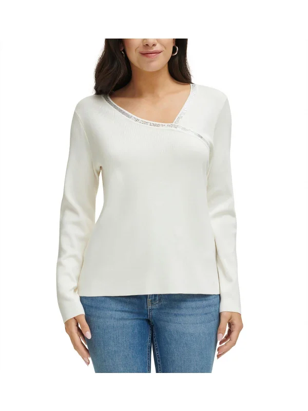 Bold Fashion Womens Asymmetric Long Sleeve Pullover Sweater