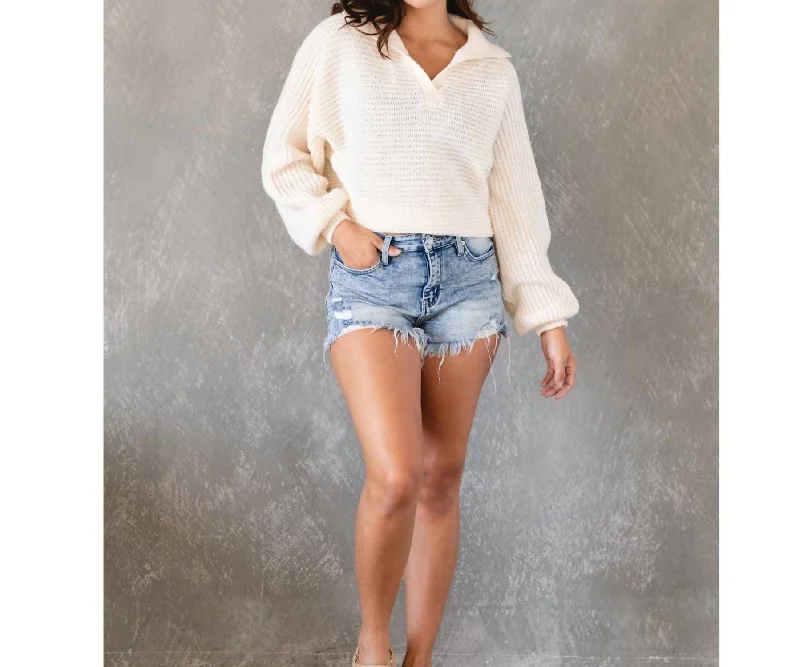 Exclusive Discount Lantana Oversized Collar Sweater In Off White