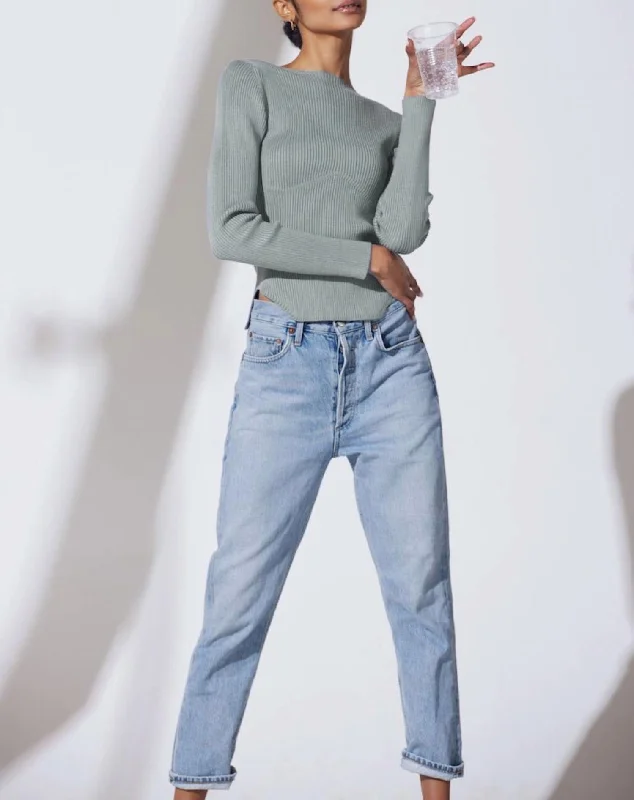Crazy Discounts, Hurry Up Domo Ribbed Viscose-Crepe Sweater Top In Fog