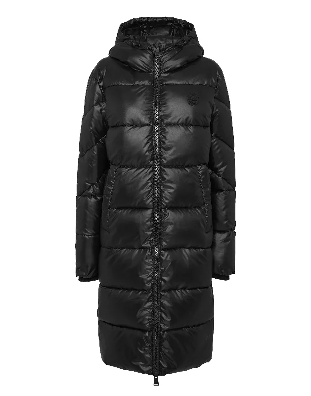 Women's Cozy Clothes Nylon Long Puffered Jacket